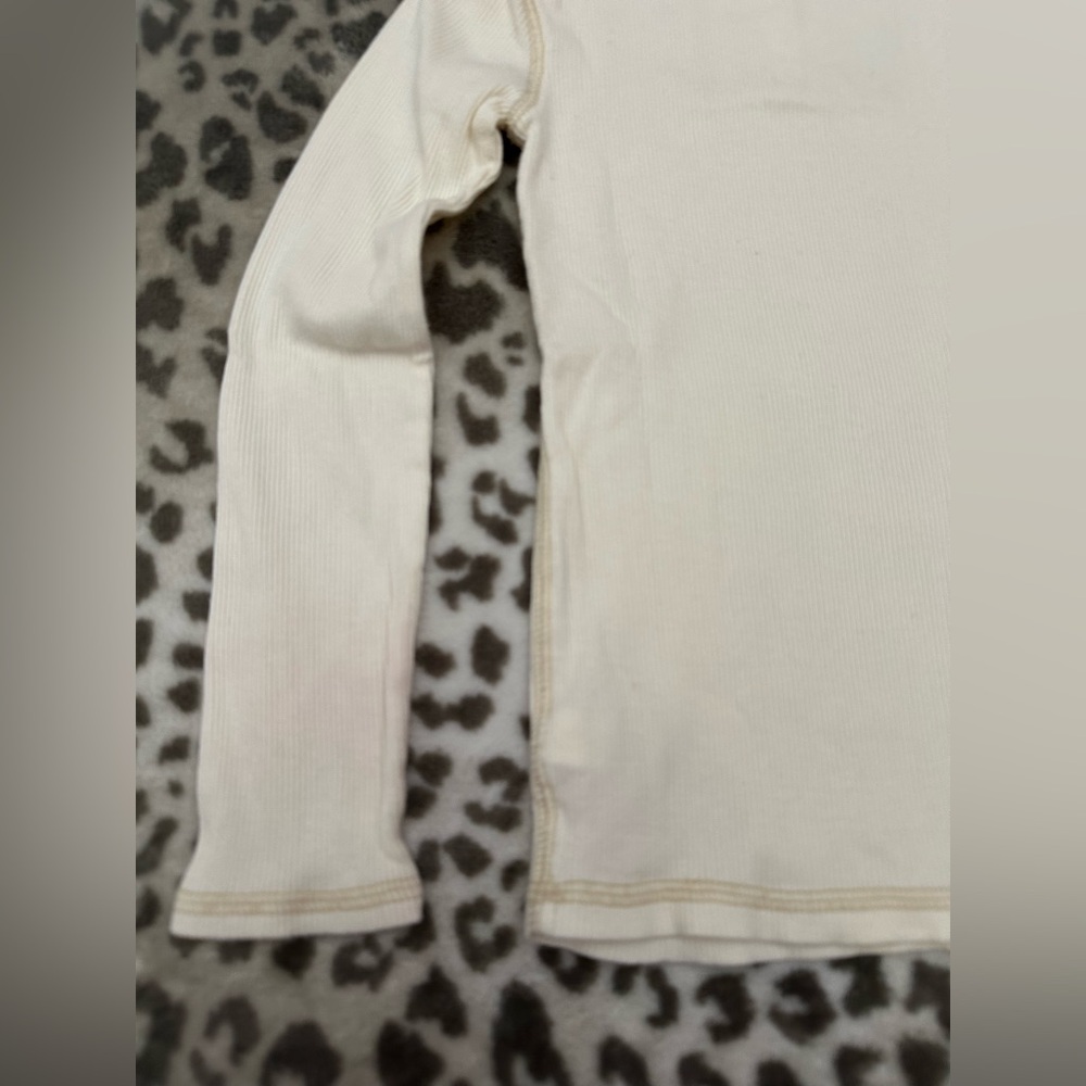 GapKids Ribbed Lace Bib Henley Top in Cream Size XS 4-5 - Picture 12 of 17